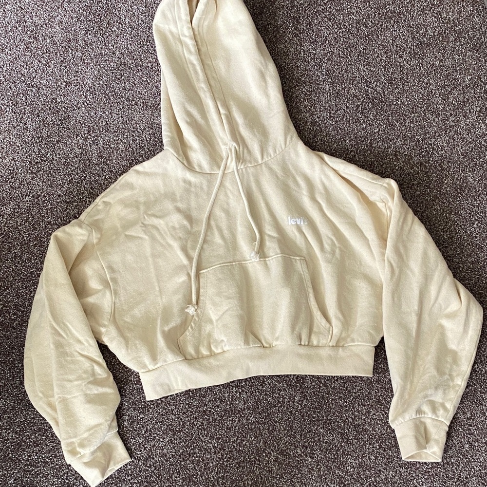 Levi’s Cropped Hoodie Cream/Off White